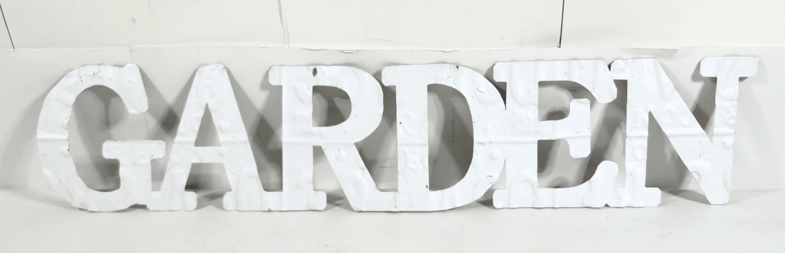 Garden Sign 28"x6" Hanging Metal Word Display Home Greenhouse Decor
