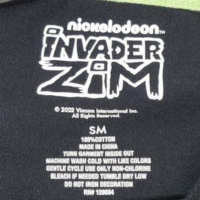 Invader Zim Long Sleeve Shirt Patchwork Hot Topic Size Small Black - Thumbnail 7