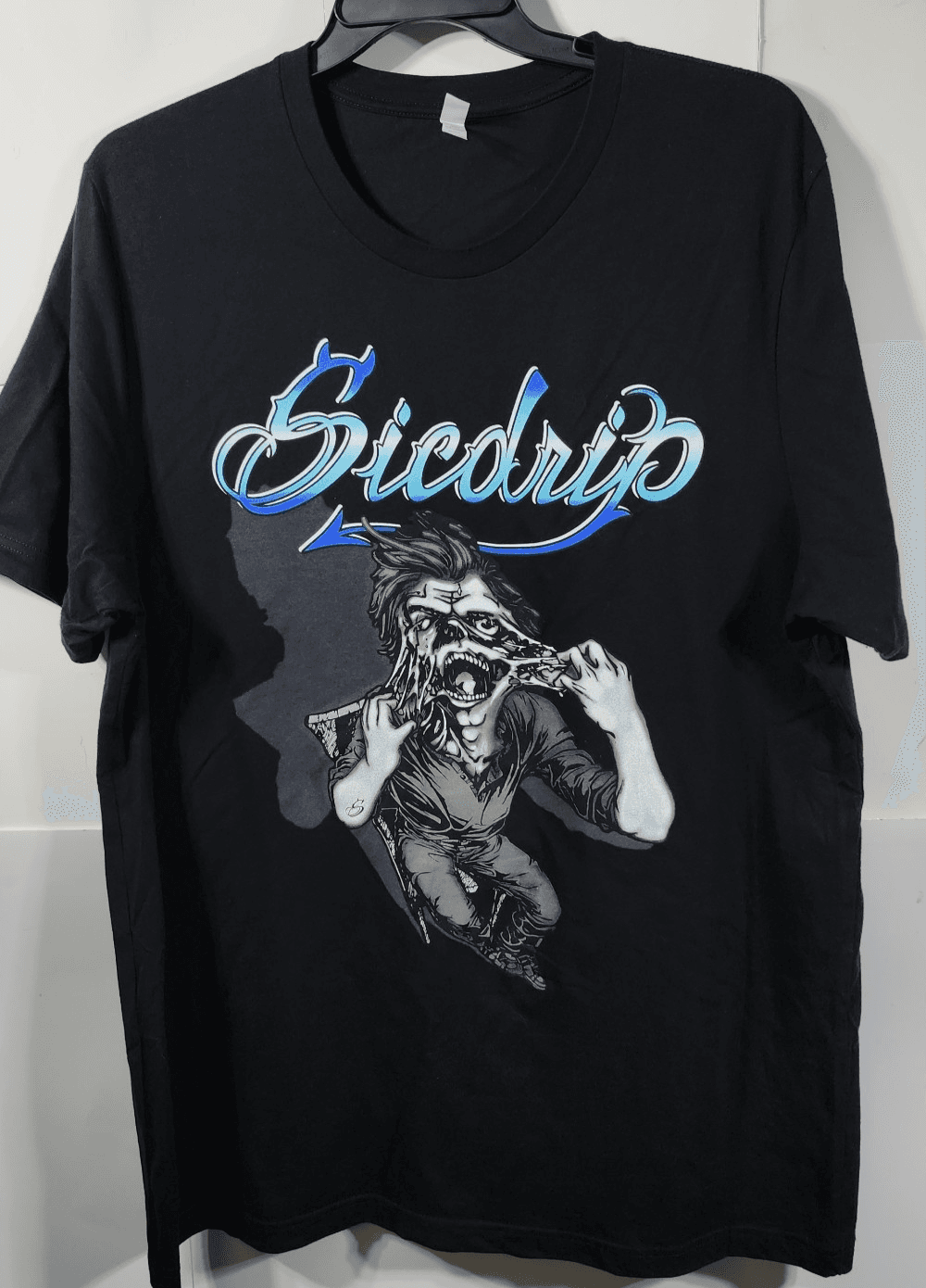 Sicdrip Men’s Size 2XL Zombie Graphic Black Short Sleeve T-Shirt