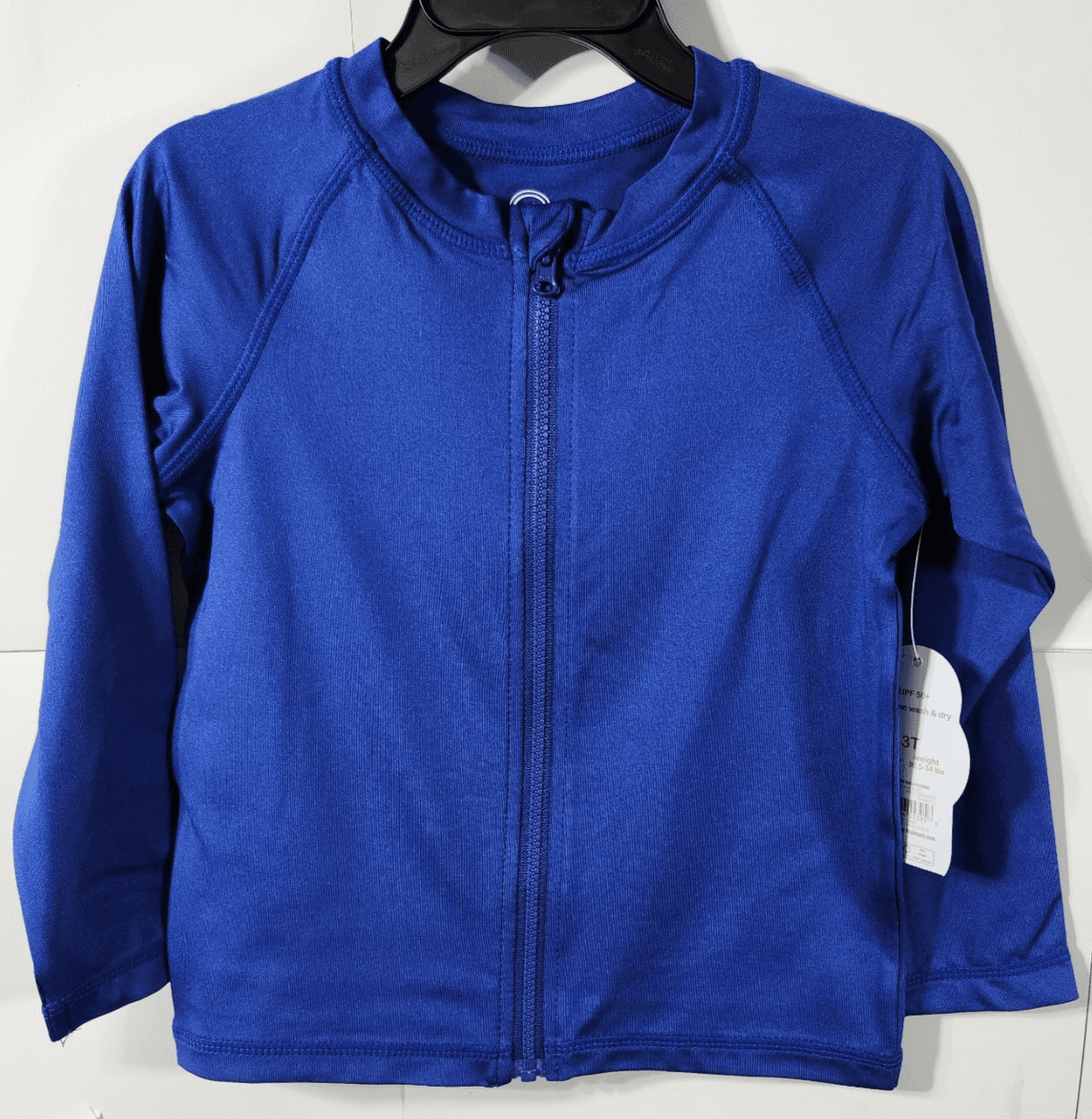 Wonder Nation Boys Full Zip Shirt Size 3T Blue Long Sleeve NEW