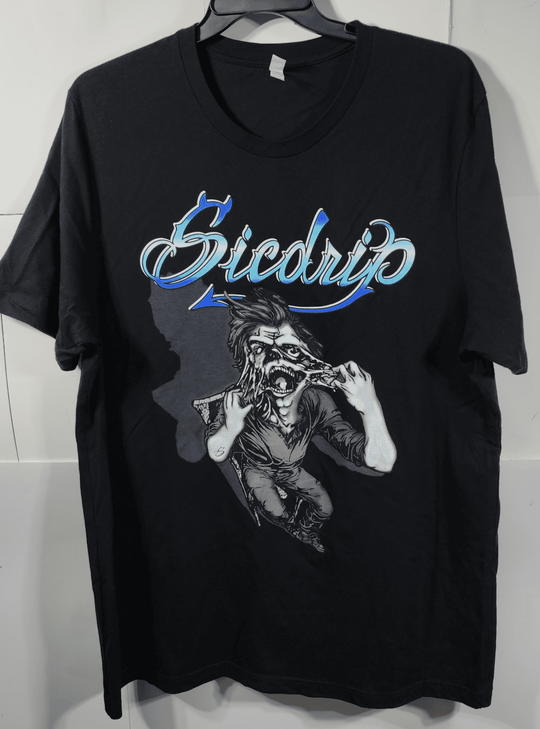 Sicdrip Men’s Size 2XL Zombie Graphic Black Short Sleeve T-Shirt - Thumbnail 5
