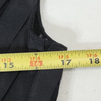 Adrianna Papell Sleeveless Banded Tiered Sheath Black Dress Size 10 - Thumbnail 2