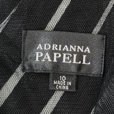 Adrianna Papell Sleeveless Banded Tiered Sheath Black Dress Size 10 - Thumbnail 8