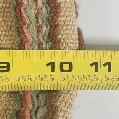 Burlap Crewel Yarn Embroidered Handmade Shoulder Bag Purse Tote VTG 70s Boho - Thumbnail 8