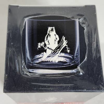 Wildlife Whiskey Glass In Box W/ Etched Bear Black Velvet Bar Decor NEW - Thumbnail 4