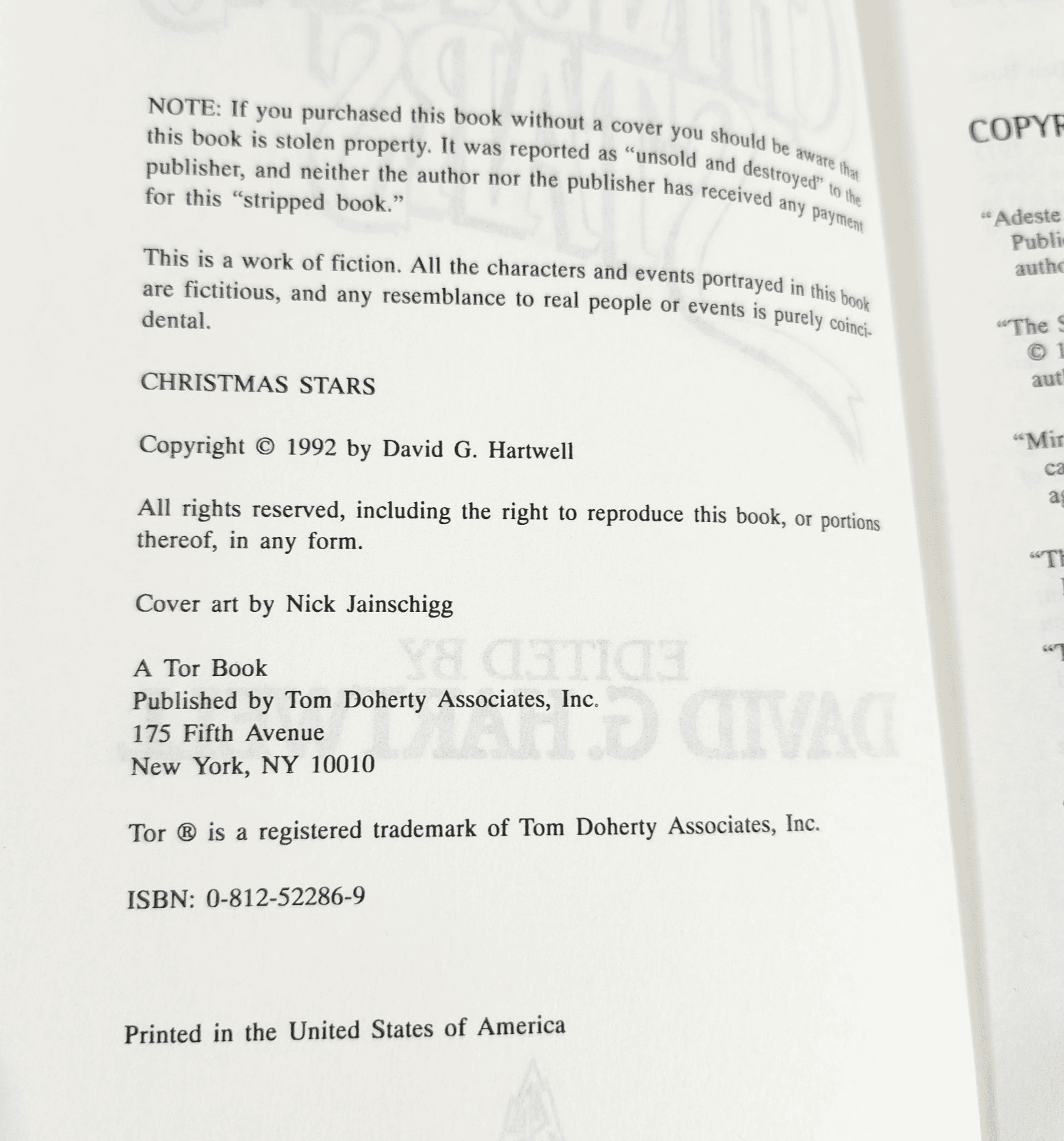 Christmas Stars David G. Hartwell Editor 1992 First Edition Hardcover Book - Thumbnail 2