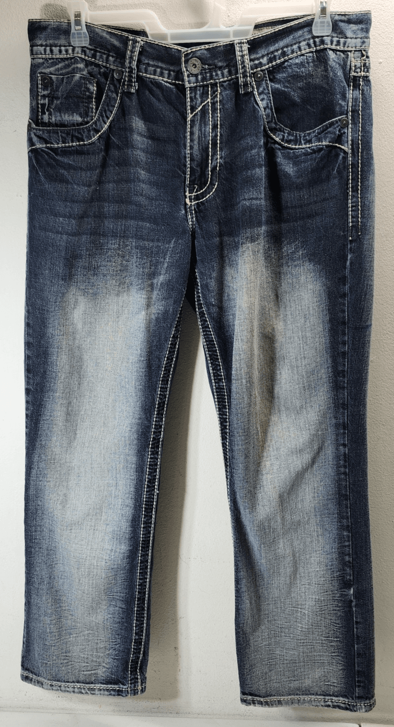 Vintage Faded Glory Men's Jeans Relaxed Fit Straight Leg Size 36 X 30 Blue Pants