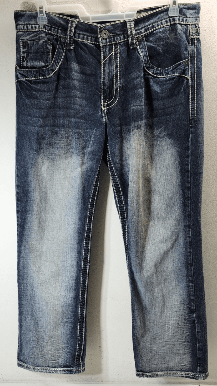 Vintage Faded Glory Men's Jeans Relaxed Fit Straight Leg Size 36 X 30 Blue Pants - Thumbnail 5