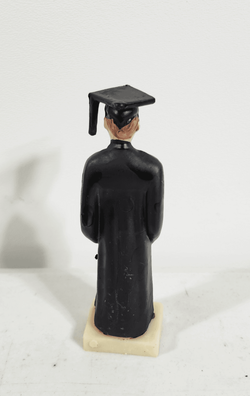 Vintage 4" Graduation Cake Topper Boy 1960's Made In Hong Kong Plastic - Thumbnail 4