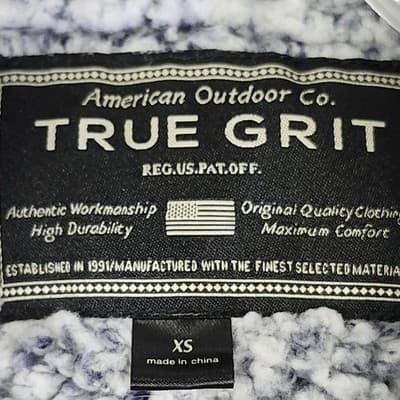 True Grit Mens 1/4 Zip Pullover Sherpa Shirt Size XS Blue Long Sleeve Outdoors - Thumbnail 7