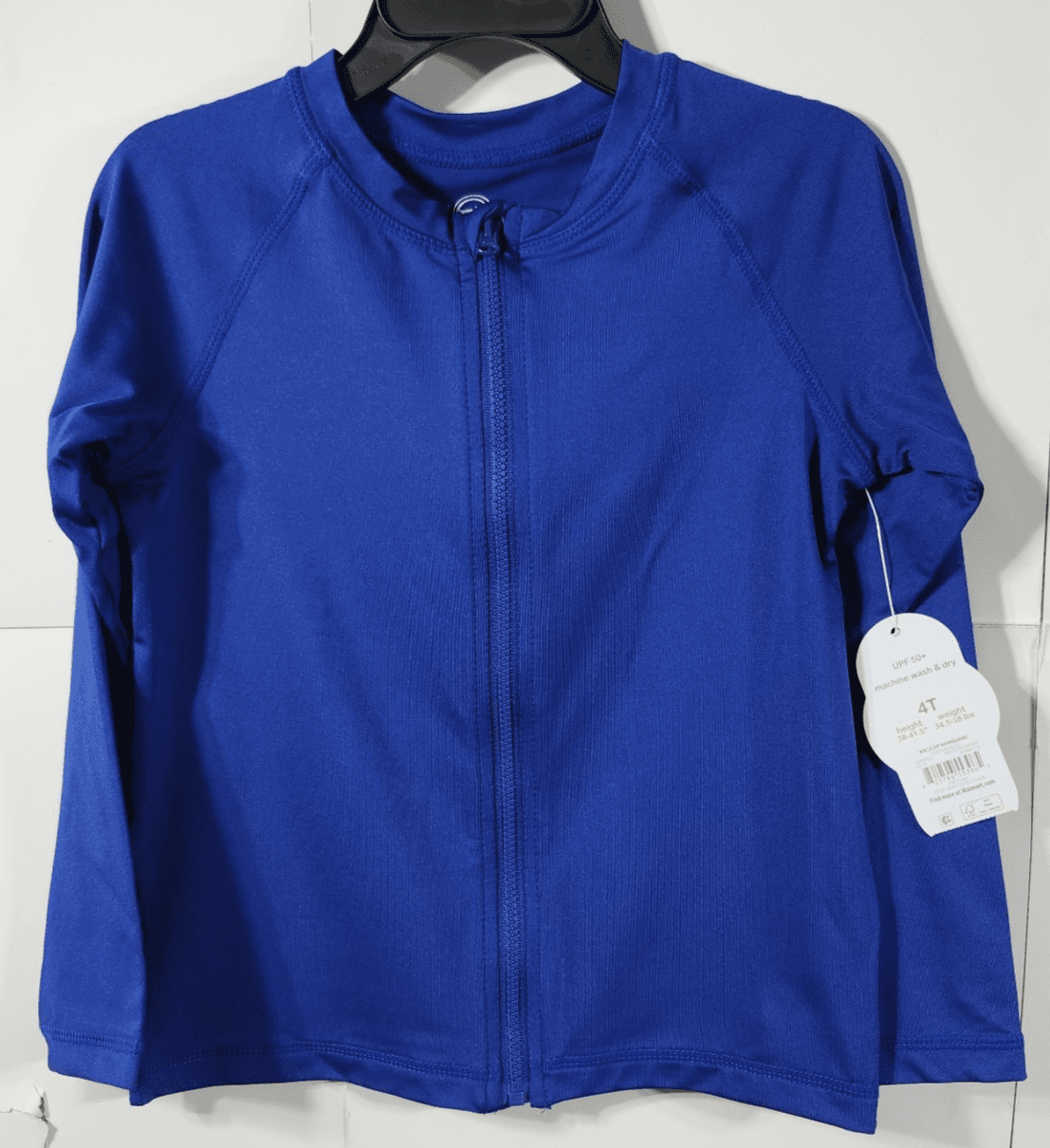 Wonder Nation Boys Full Zip Shirt Size 4T Blue Long Sleeve NEW