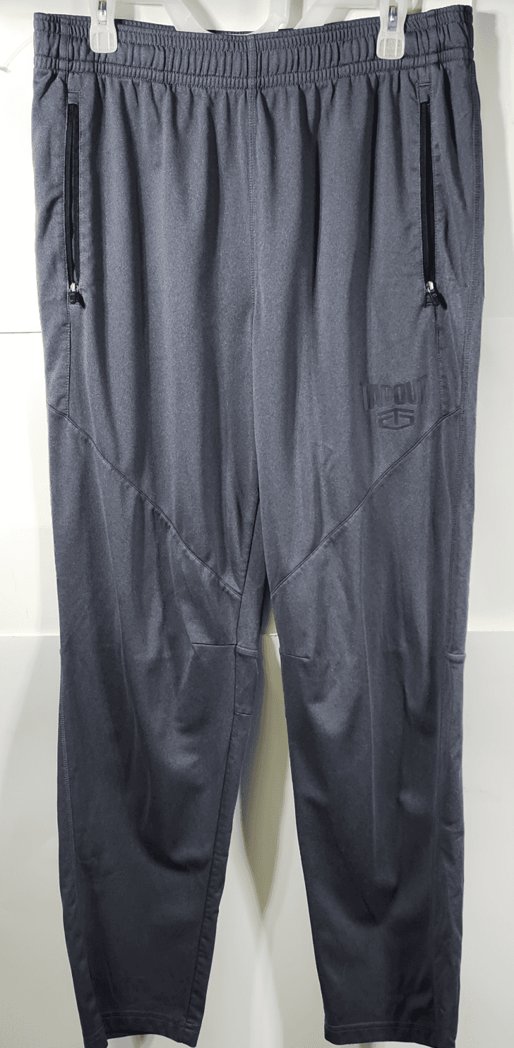 Men's Tapout Pants Large Gray Tech Fleece Zip Pockets Sweatpants