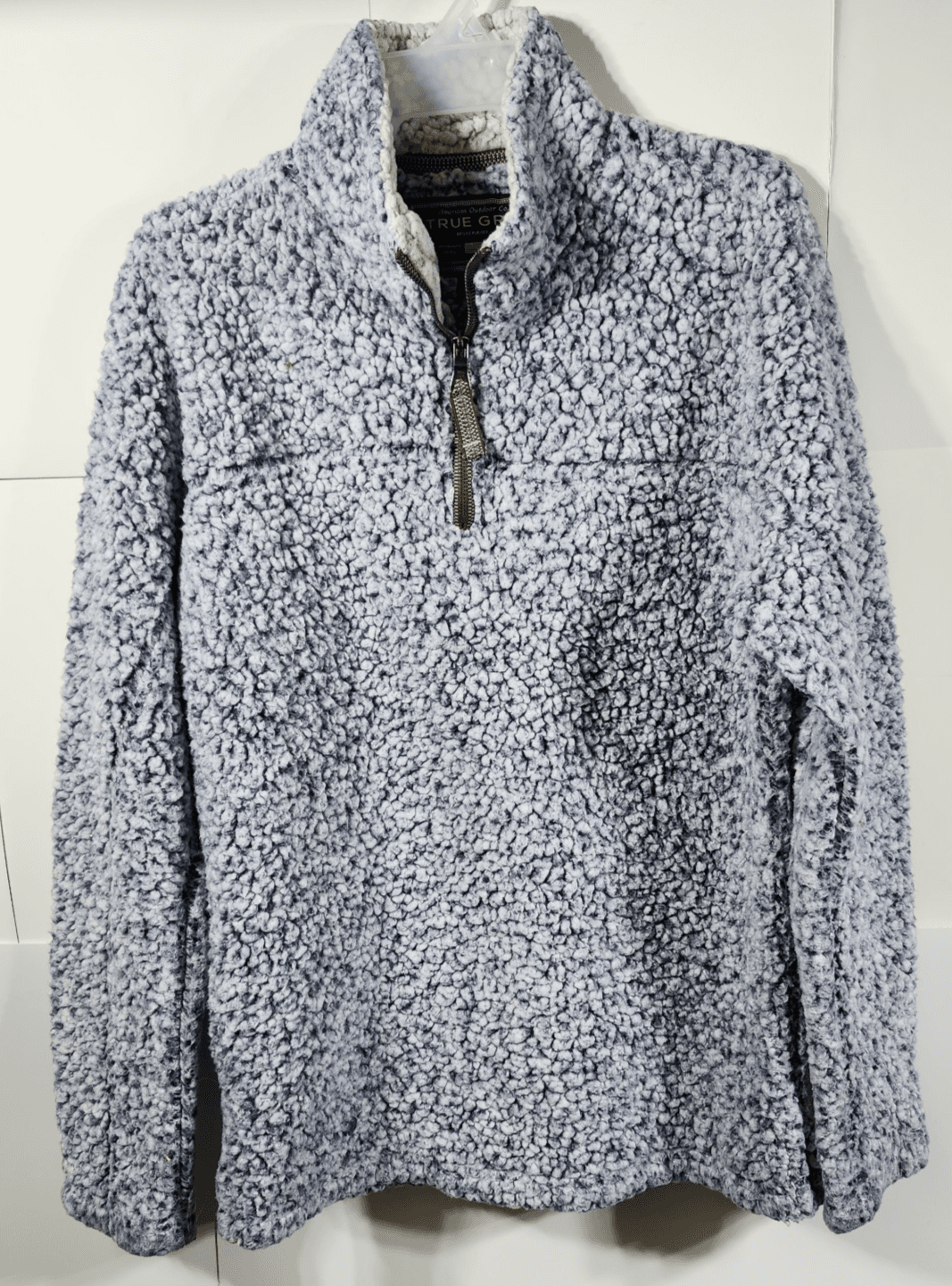 True Grit Mens 1/4 Zip Pullover Sherpa Shirt Size XS Blue Long Sleeve Outdoors