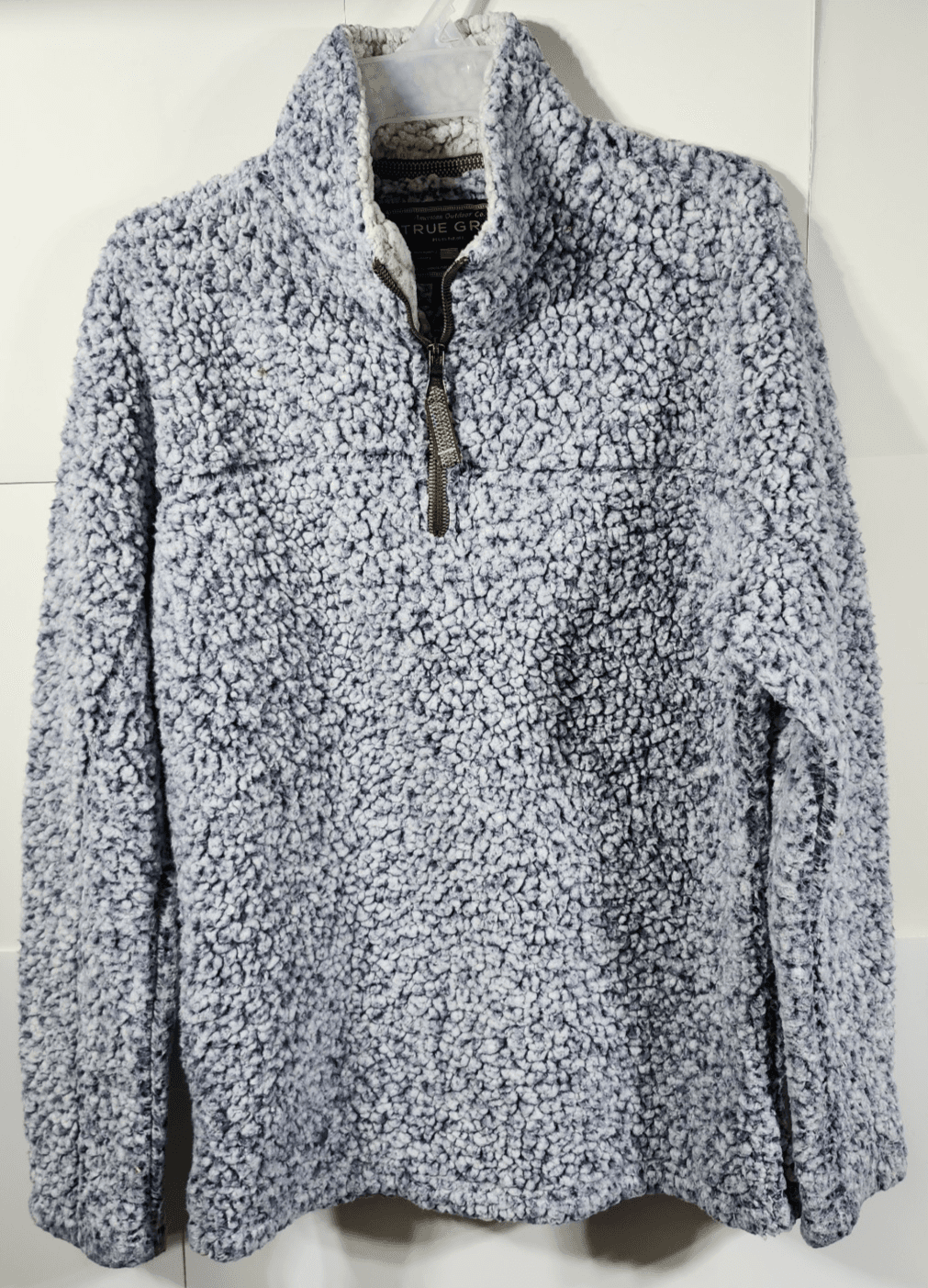 True Grit Mens 1/4 Zip Pullover Sherpa Shirt Size XS Blue Long Sleeve Outdoors - Thumbnail 5