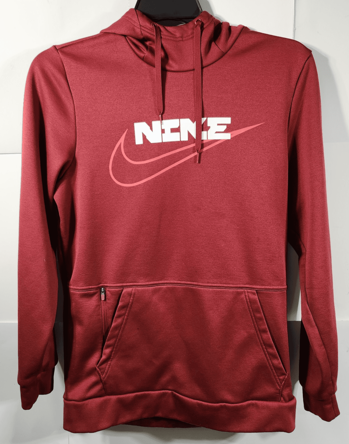 Nike Thermafit Men’s Small Red Hooded Sweatshirt Long Sleeve Hoodie
