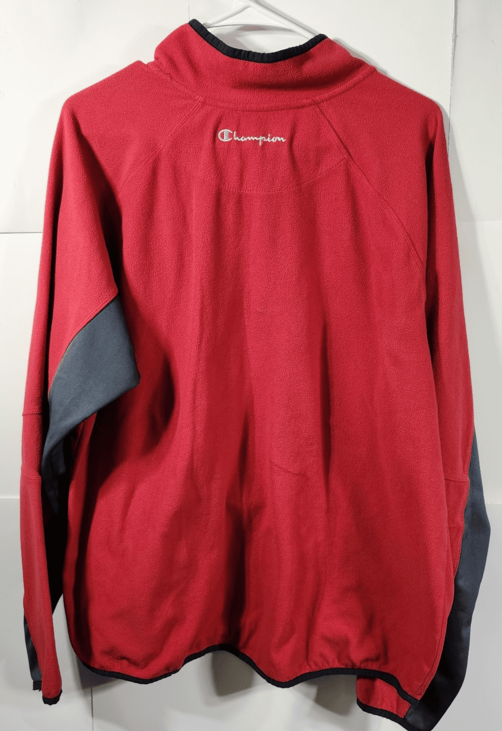 Champion Jacket Mens L Red Black Zip Performance Pullover Sweater Sweatshirt - Thumbnail 6