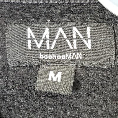 BooHoo Man Mens Black Full Zip Sweatshirt Jacket Size Medium - Thumbnail 7