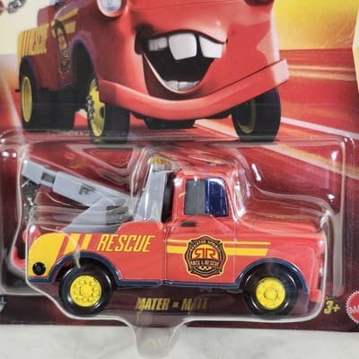 2025 Disney Pixar Cars Race & Rescue Mater Tow Truck 1/55 Toy Vehicle NEW - Thumbnail 2