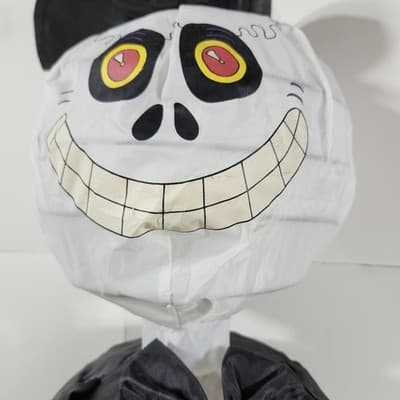 Hanging Skeleton Decoration Halloween Collapsible Black White 20" - Thumbnail 4