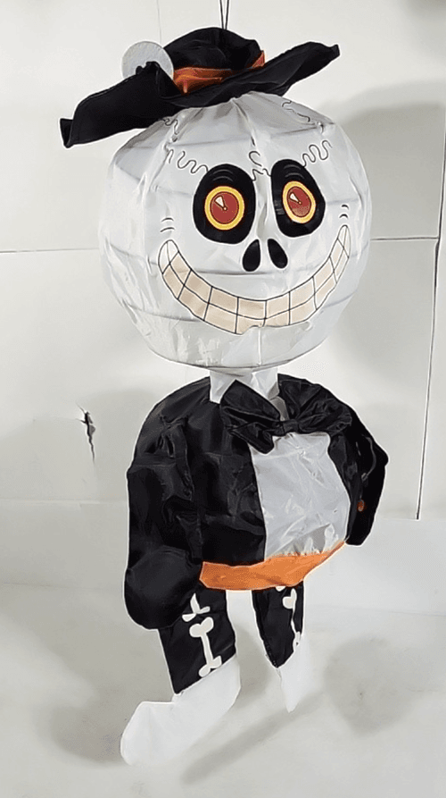 Hanging Skeleton Decoration Halloween Collapsible Black White 20" - Thumbnail 2