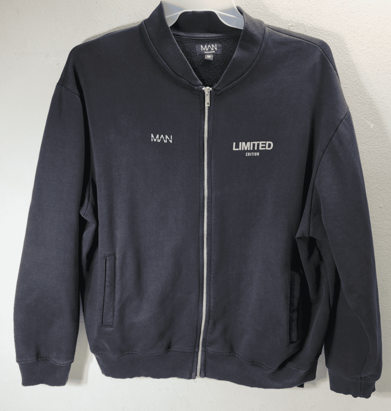 BooHoo Man Mens Black Full Zip Sweatshirt Jacket Size Medium - Thumbnail 5