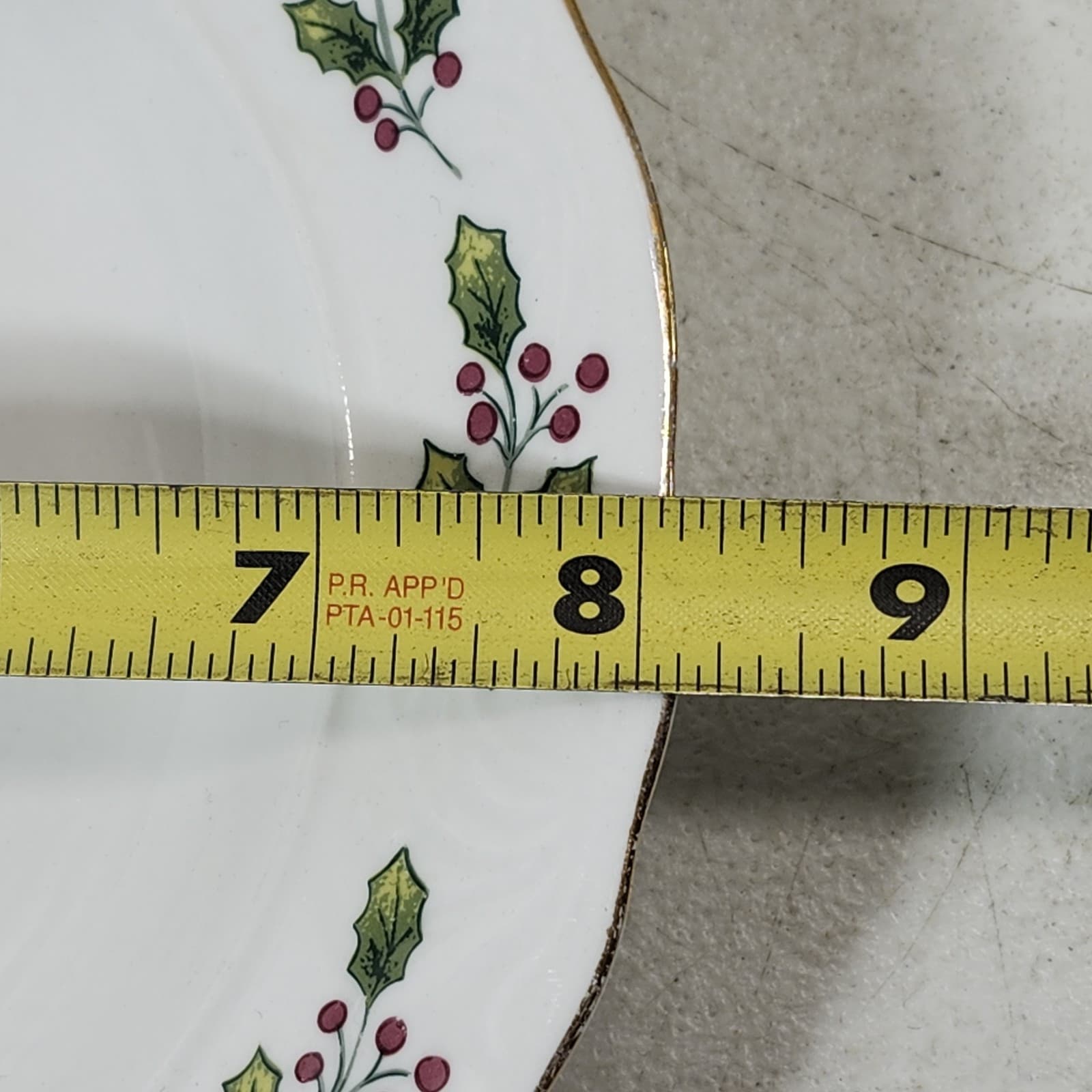 Christmas Holly Winter Song Bird Gold Rim Soup Bowl Gibson Everyday 8" - Thumbnail 7