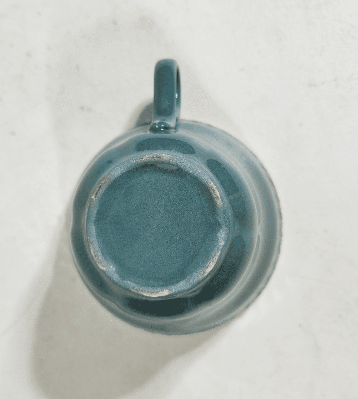 3 Harkerware Harker Corinthian Teacup Teal Ceramic Stoneware Cups - Thumbnail 8