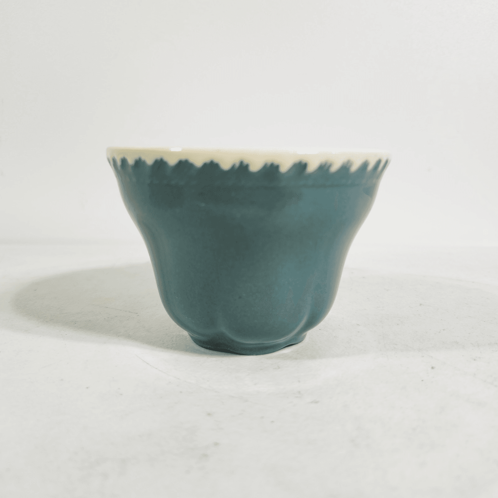 3 Harkerware Harker Corinthian Teacup Teal Ceramic Stoneware Cups - Thumbnail 6