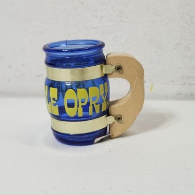 Vintage Grand Ole Opry Souvenir Mini Mug/Toothpick Holder Decor Cobalt Blue - Thumbnail 4