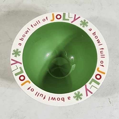 Hallmark A Bowl Full Of Jolly Stoneware Green Red Whimsical Small Serving Dish - Thumbnail 6
