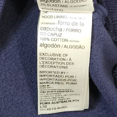 Puma Logo Blue Framed Up Pullover Hoodie Men's Size Small Hooded Sweatshirt - Thumbnail 8
