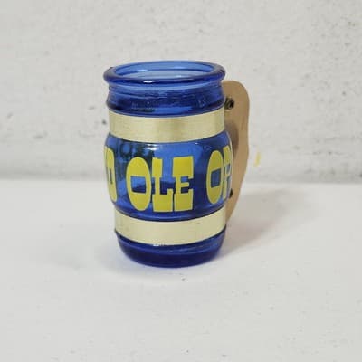 Vintage Grand Ole Opry Souvenir Mini Mug/Toothpick Holder Decor Cobalt Blue - Thumbnail 3