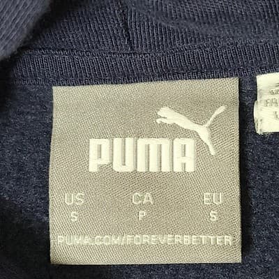 Puma Logo Blue Framed Up Pullover Hoodie Men's Size Small Hooded Sweatshirt - Thumbnail 7
