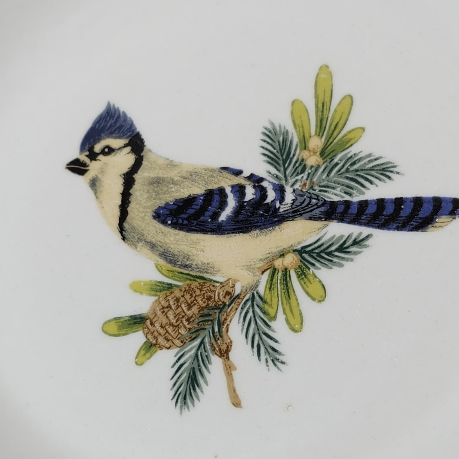 Christmas Holly Winter Song Bird Gold Rim Soup Bowl Gibson Everyday 8" - Thumbnail 4