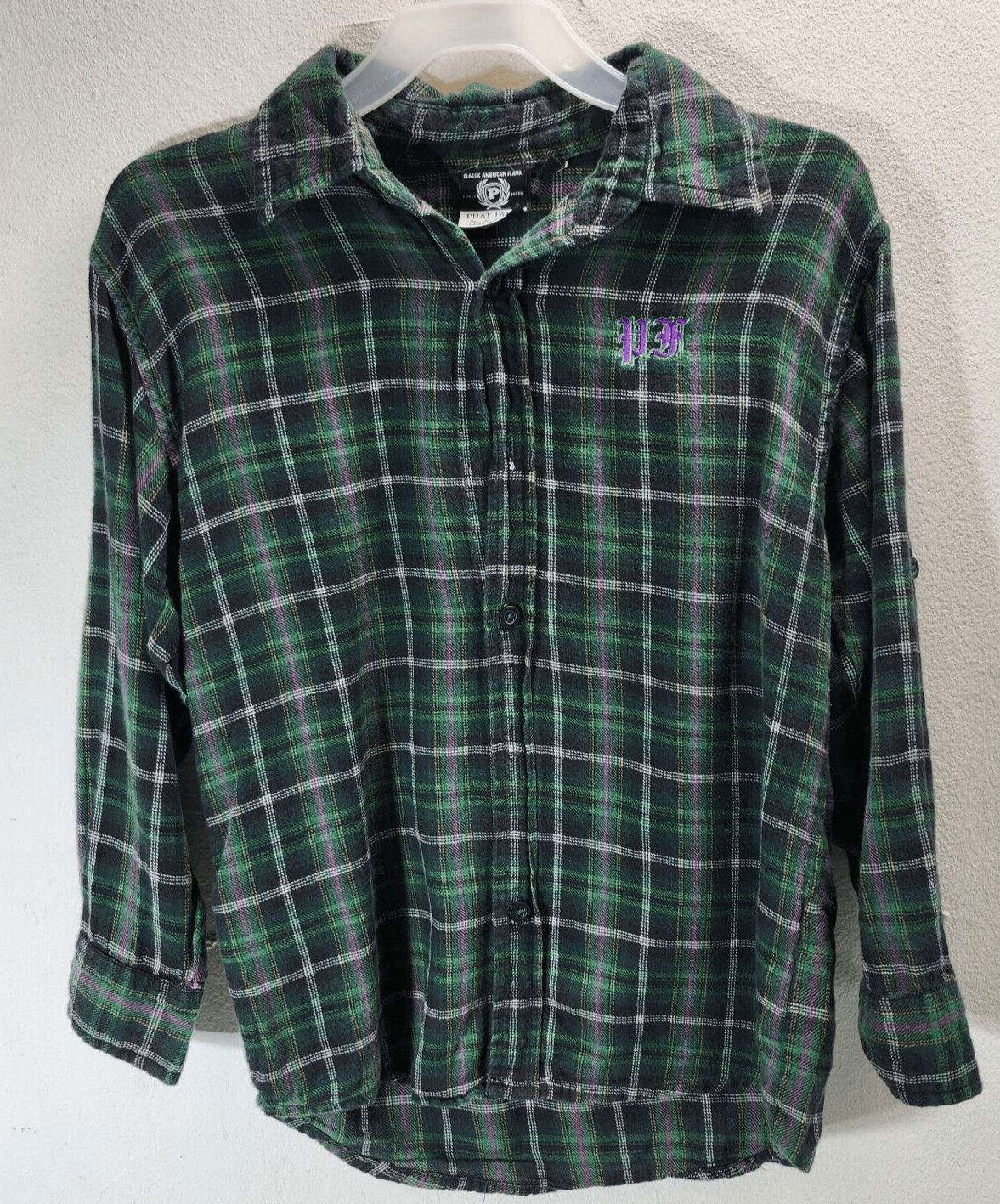 Vintage Phat Farm Boy’s Button Up Shirt Size 6 Green Plaid - Thumbnail 5
