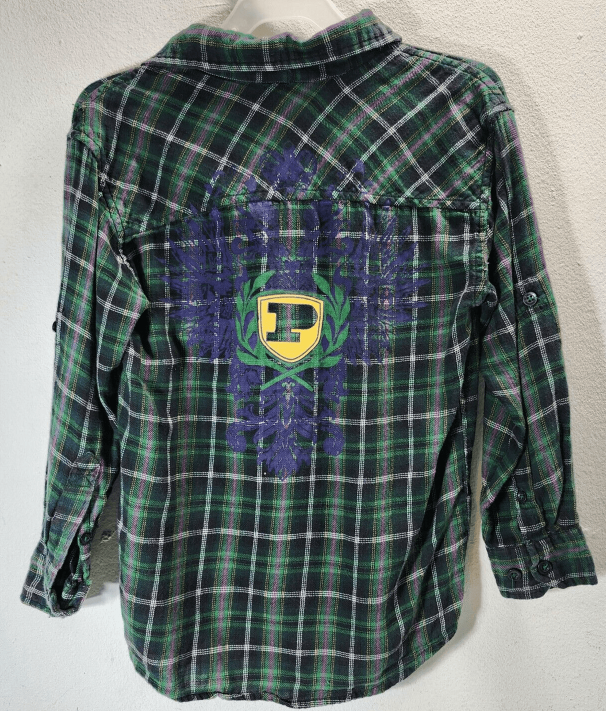 Vintage Phat Farm Boy’s Button Up Shirt Size 6 Green Plaid - Thumbnail 4