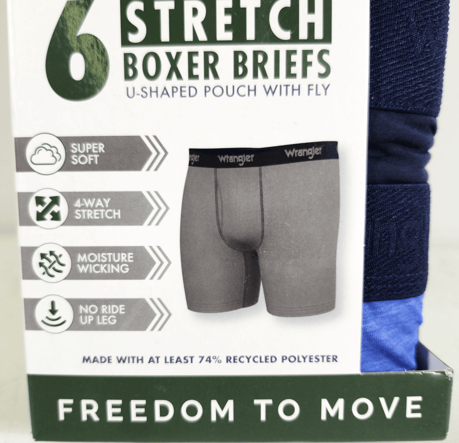 Wrangler Men's Small 6 Pair Boxer Briefs Underwear Stretch Moisture Wicking NEW - Thumbnail 2