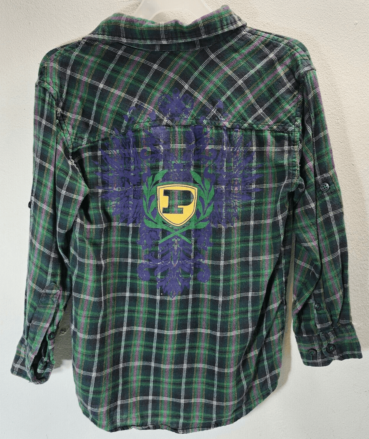 Vintage Phat Farm Boy’s Button Up Shirt Size 6 Green Plaid - Thumbnail 6