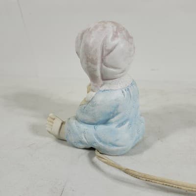Night light Little Girl With Teddy Bear Ceramic Vintage - Thumbnail 4