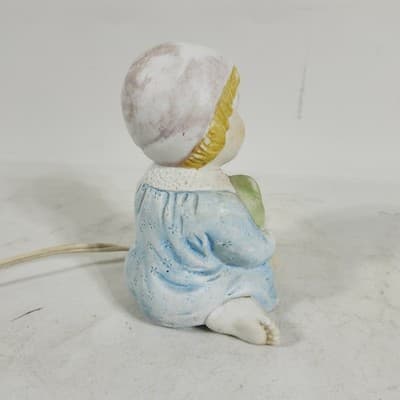 Night light Little Girl With Teddy Bear Ceramic Vintage - Thumbnail 6