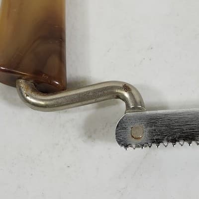 Vintage Butcher Bone Saw 8 Inch Blade Marbled Bakelite Handle Kitchen Tool - Thumbnail 9