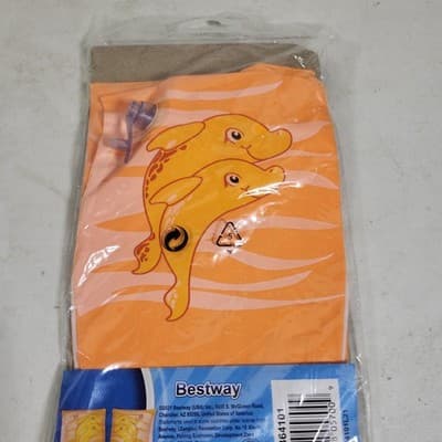 Dolphin Floaties Inflatable Arm Bands Swim For Kids Ages 3-6 H2OGO - Thumbnail 4