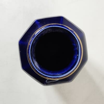 Vintage Ray Control Japanese Blue Vase with Flower Bird Design Home Decor - Thumbnail 7