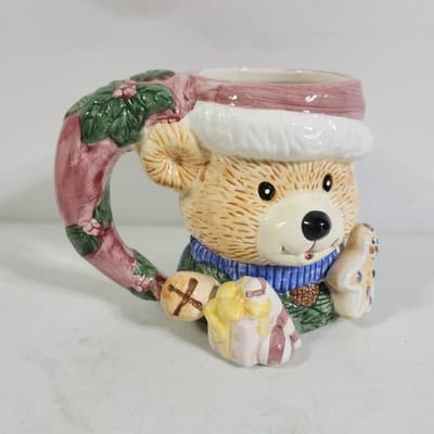 Christmas Holiday Teddy Bear Gingerbread Cookie Coffee Cocoa Mug Cup - Thumbnail 2
