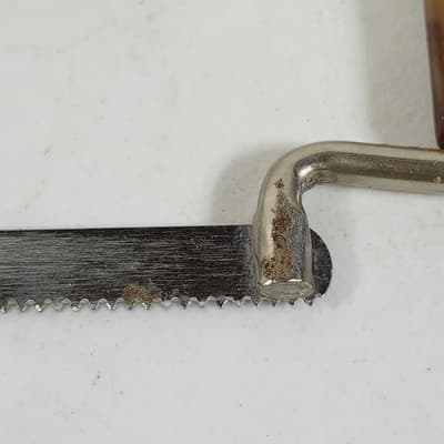 Vintage Butcher Bone Saw 8 Inch Blade Marbled Bakelite Handle Kitchen Tool - Thumbnail 6
