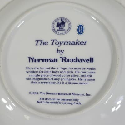 Norman Rockwell The Toymaker Plate 6.5" Vintage 1984 - Thumbnail 5