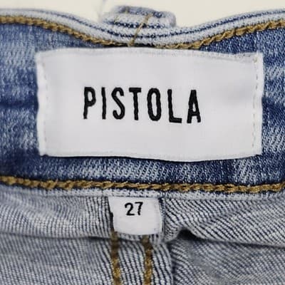 Pistola Jeans Skinny Mid Rise w Raw Hem Women's Size 27 Light Wash - Thumbnail 7