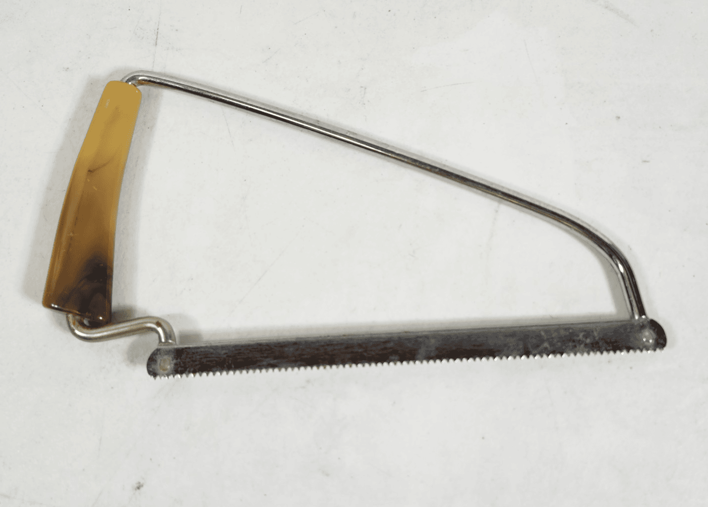 Vintage Butcher Bone Saw 8 Inch Blade Marbled Bakelite Handle Kitchen Tool - Thumbnail 11