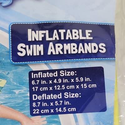 Dolphin Floaties Inflatable Arm Bands Swim For Kids Ages 3-6 H2OGO - Thumbnail 2