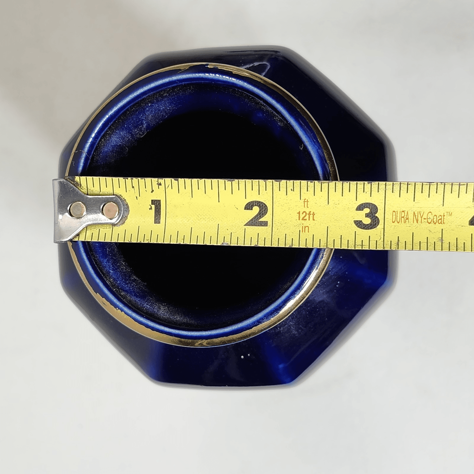 Vintage Ray Control Japanese Blue Vase with Flower Bird Design Home Decor - Thumbnail 14